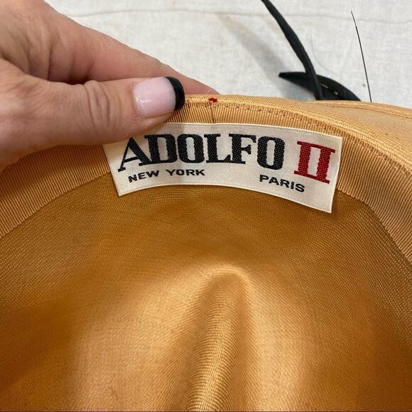 Vintage Adolfo II Fedora Style‎ Hat with Feathers and Hat Band main image 4